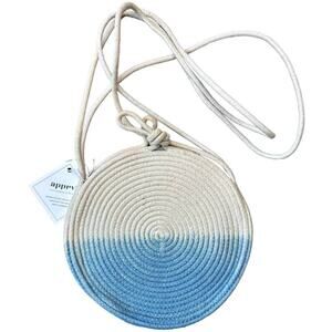 Apprvl Ivory Blue Small Rope Round Shoulder Purse Bag 9" Shoulder Drop 21" NWT